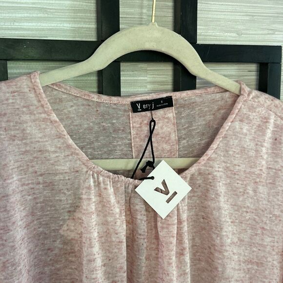 NWT Very J flush pink oversized cap sleeve top size S - Picture 3 of 5